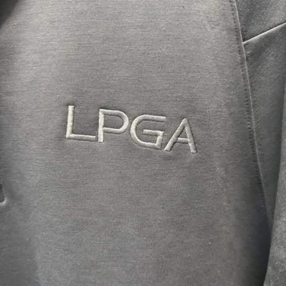 Rhone Commuter 1/4 Zip Pullover LPGA Size Large Dark Blue Gray Mock Neck